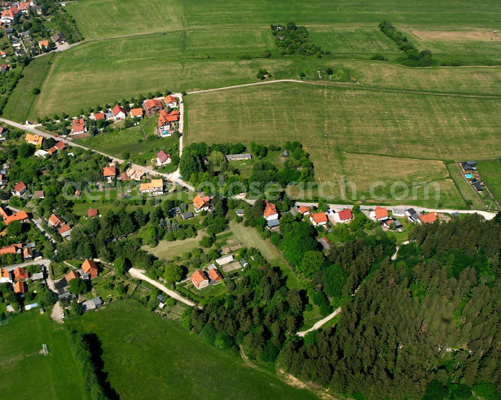 Aerial image Darlingerode - Village - view on the edge of forested areas in Darlingerode in the state Saxony-Anhalt, Germany