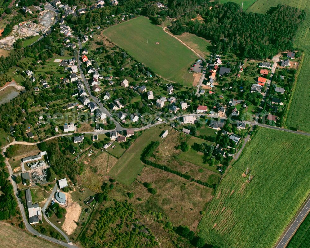 Aerial photograph Dölau - Village - view on the edge of forested areas in Dölau in the state Thuringia, Germany