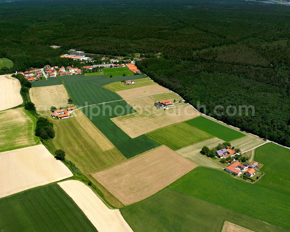 Edmaier from above - Village - view on the edge of forested areas in Edmaier in the state Bavaria, Germany