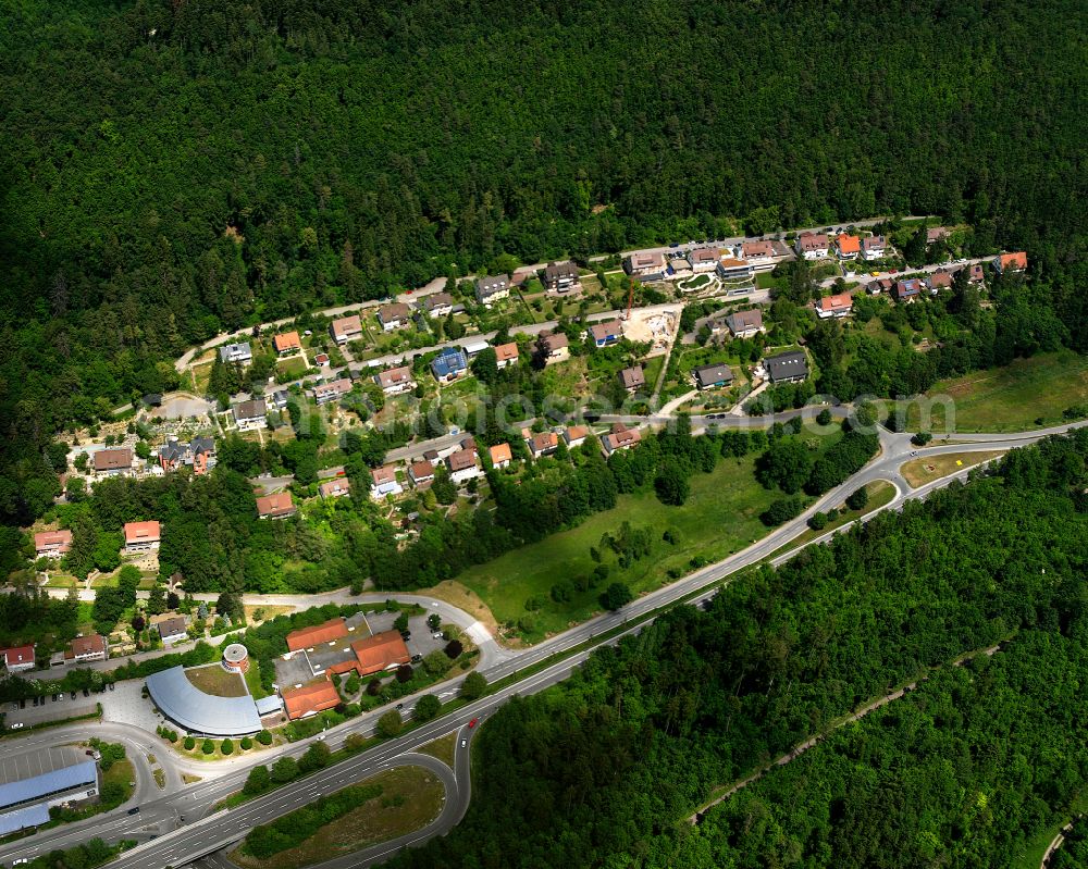 Emmingen from above - Village - view on the edge of forested areas in Emmingen in the state Baden-Wuerttemberg, Germany