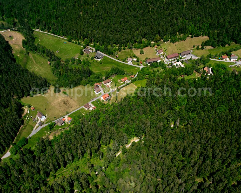 Aerial image Enzklösterle - Village - view on the edge of forested areas in Enzklösterle in the state Baden-Wuerttemberg, Germany