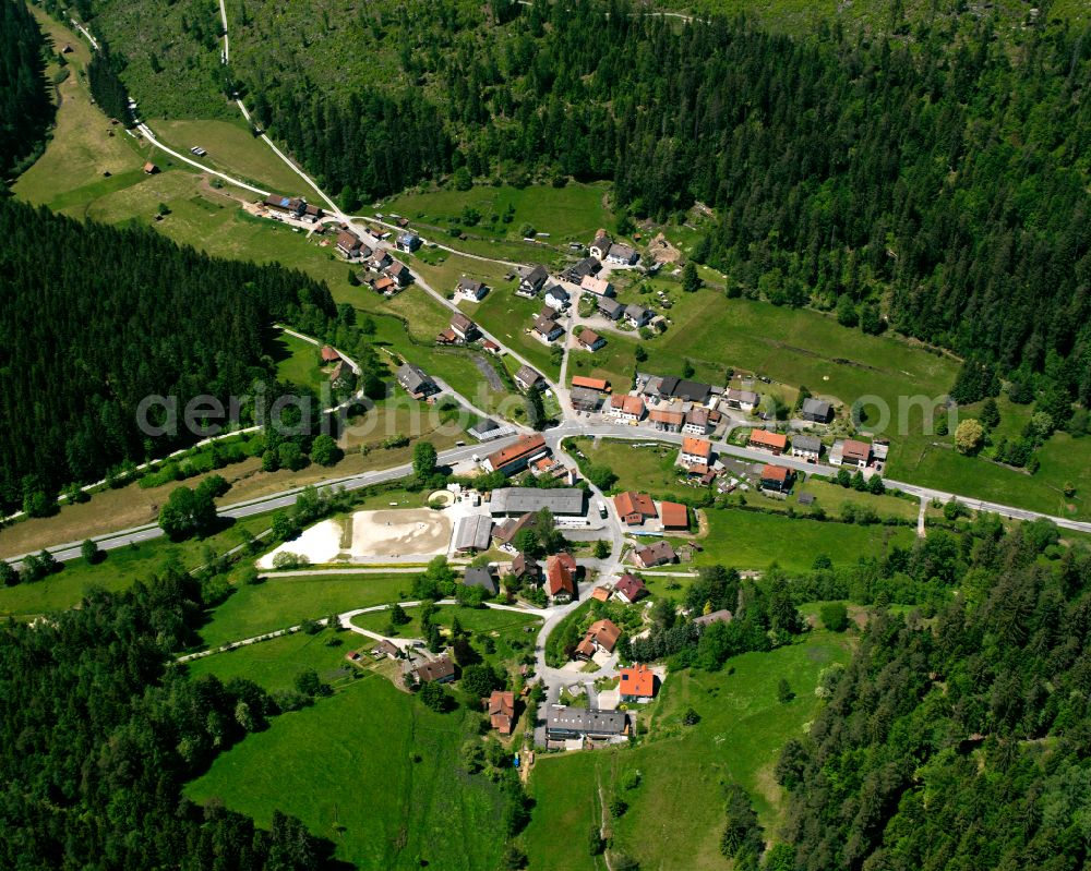Aerial photograph Enzklösterle - Village - view on the edge of forested areas in Enzklösterle in the state Baden-Wuerttemberg, Germany