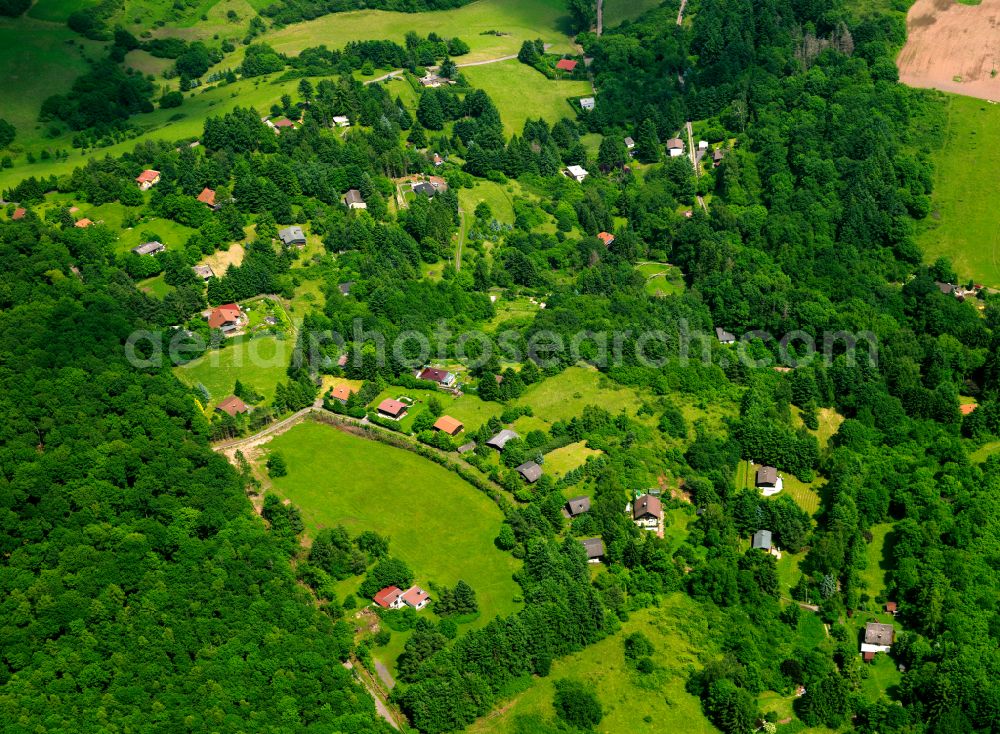 Aerial image Falkenstein - Village - view on the edge of forested areas in Falkenstein in the state Rhineland-Palatinate, Germany