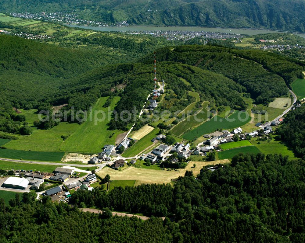 Aerial photograph Fleckertshöhe - Village - view on the edge of forested areas in Fleckertshöhe in the state Rhineland-Palatinate, Germany