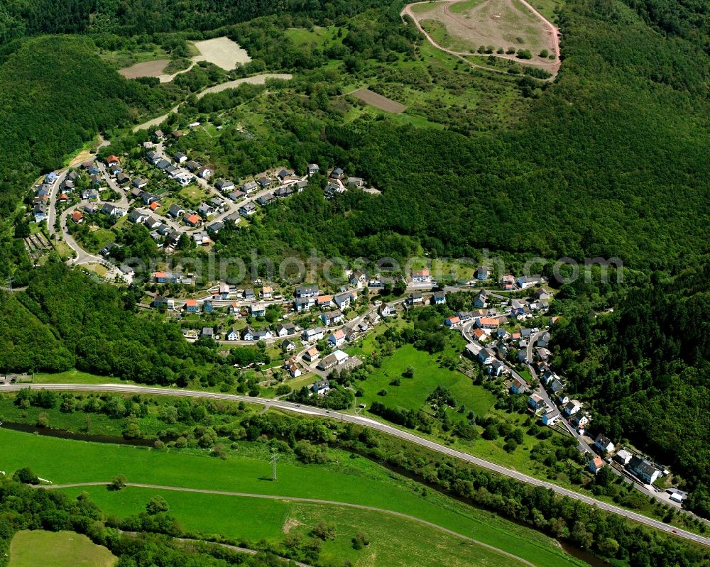 Aerial photograph Frauenberg - Village - view on the edge of forested areas in Frauenberg in the state Rhineland-Palatinate, Germany