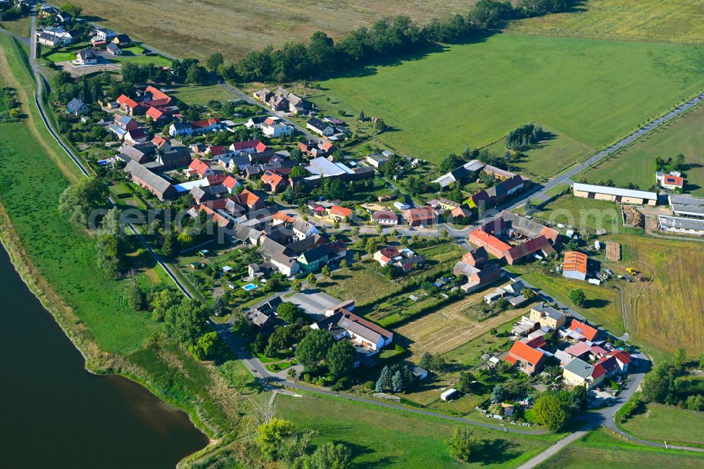 Gallin from above - Village - view on the edge of forested areas in Gallin in the state Saxony-Anhalt, Germany