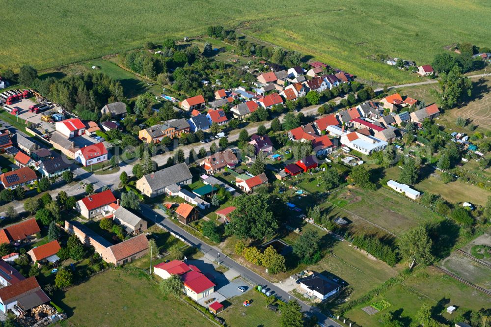 Aerial image Grunewald - Village - view on the edge of forested areas in Grunewald in the state Brandenburg, Germany