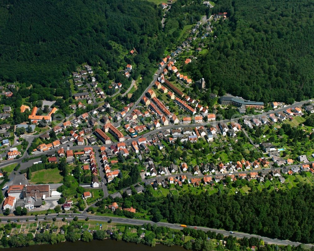 Aerial photograph Hann. Münden - Village - view on the edge of forested areas in Hann. Muenden in the state Lower Saxony, Germany