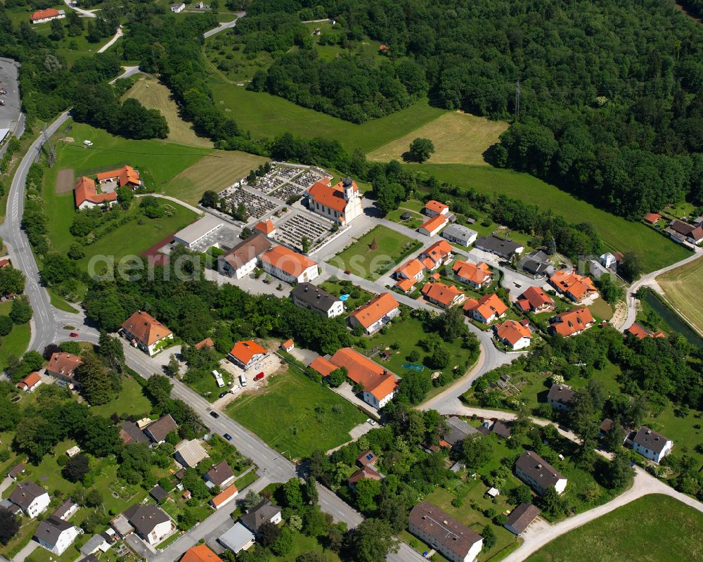 Hart a.d.Alz from above - Village - view on the edge of forested areas in Hart a.d.Alz in the state Bavaria, Germany