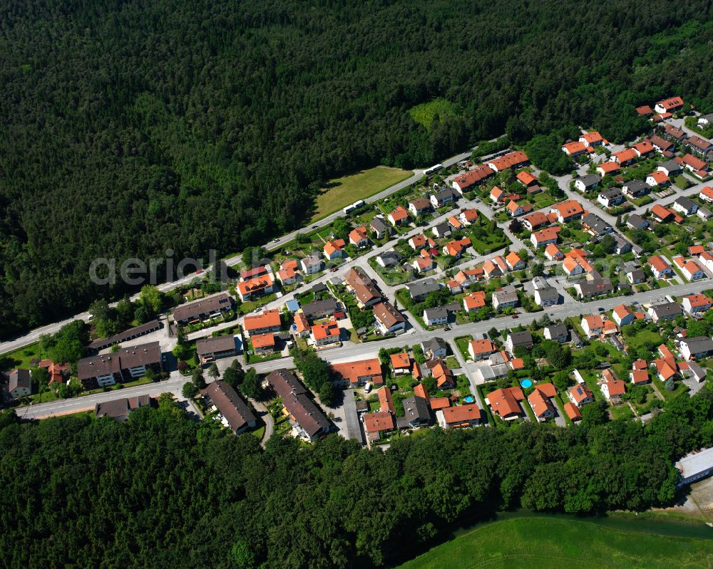 Hartfeld from above - Village - view on the edge of forested areas in Hartfeld in the state Bavaria, Germany