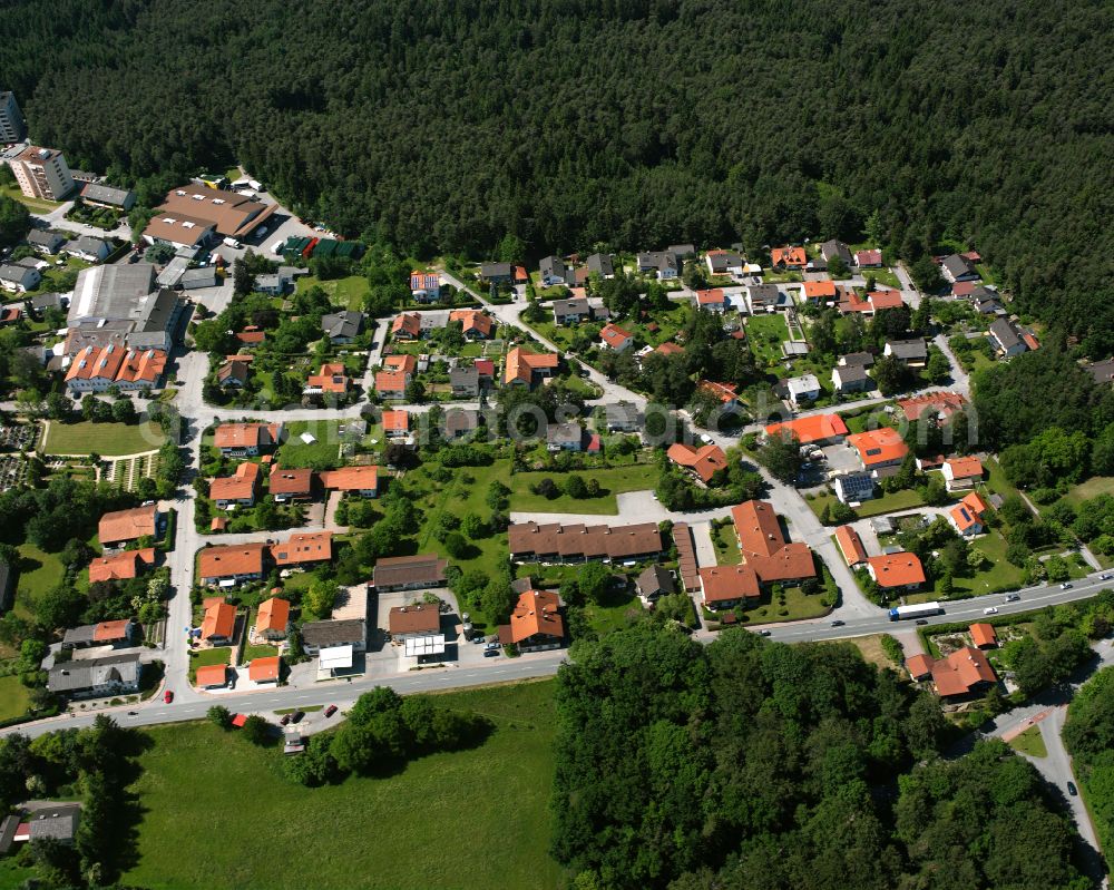 Aerial image Hartfeld - Village - view on the edge of forested areas in Hartfeld in the state Bavaria, Germany