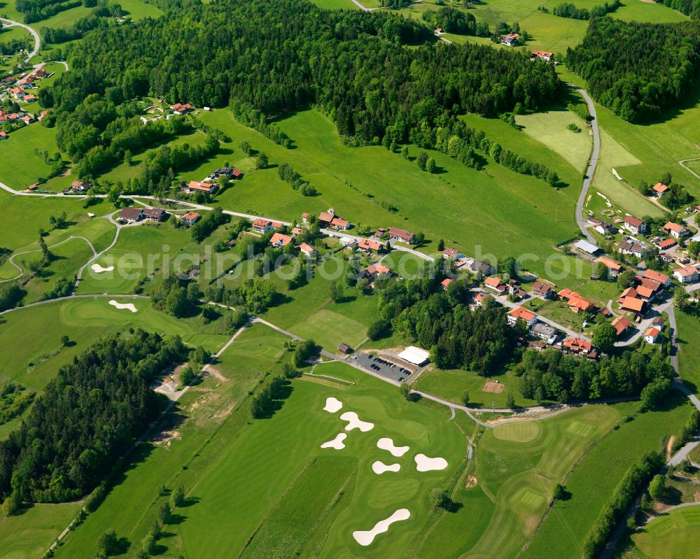 Aerial image Haslach - Village - view on the edge of forested areas in Haslach in the state Bavaria, Germany