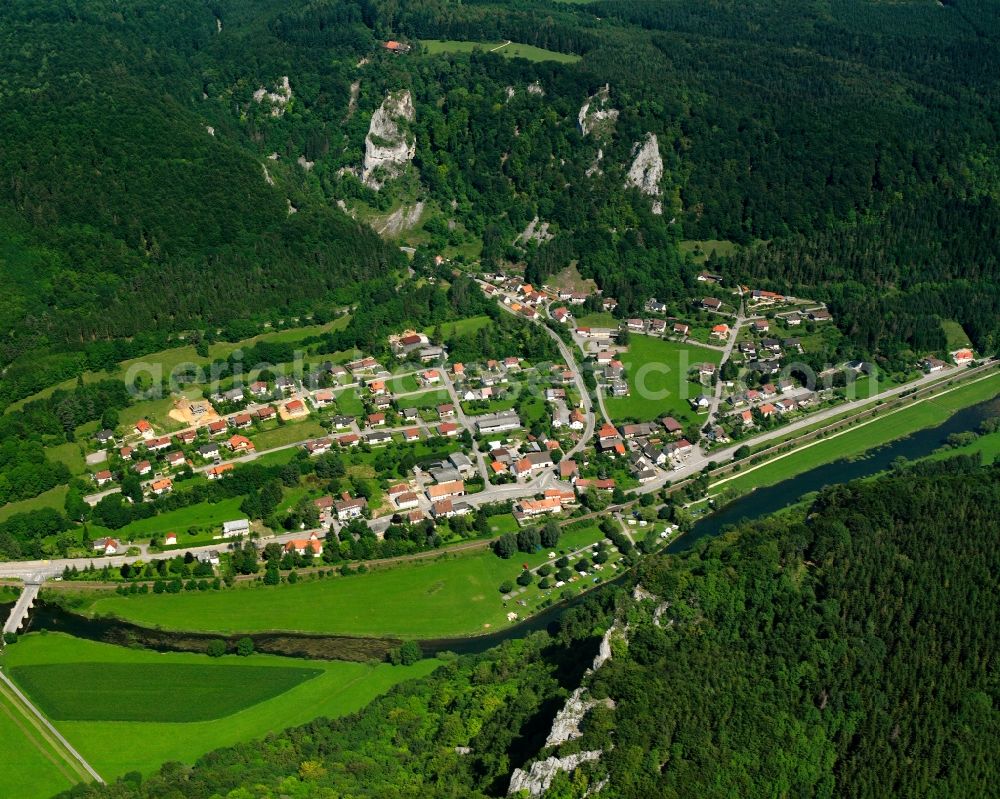 Hausen im Tal from above - Village - view on the edge of forested areas in Hausen im Tal in the state Baden-Wuerttemberg, Germany