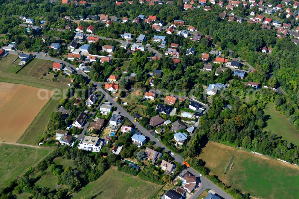 Aerial photograph Höchberg - Village - view on the edge of forested areas in Höchberg in the state Bavaria, Germany