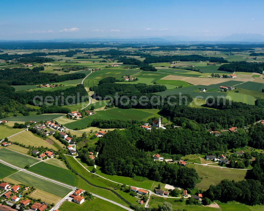 Aerial photograph Hirten - Village - view on the edge of forested areas in Hirten in the state Bavaria, Germany