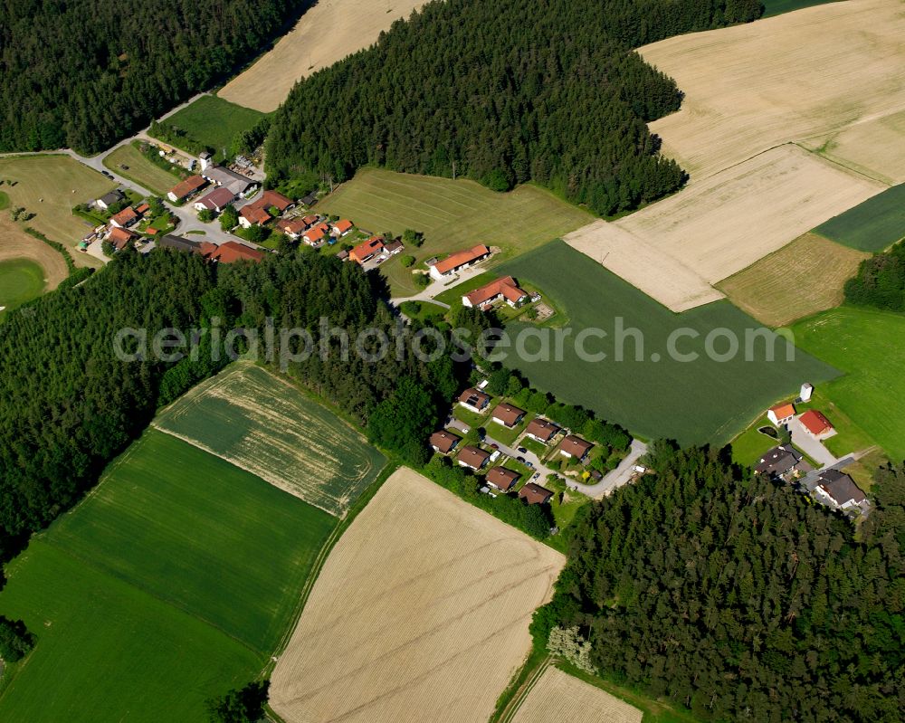 Aerial image Hochstraß - Village - view on the edge of forested areas in Hochstraß in the state Bavaria, Germany