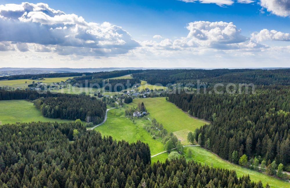 Hohendorf from above - Village - view on the edge of forested areas in Hohendorf in the state Saxony, Germany