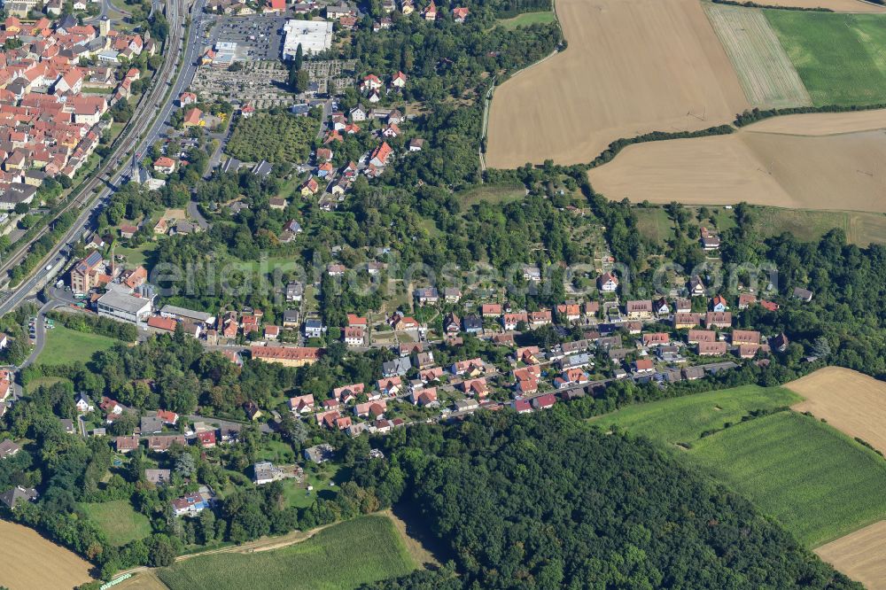 Aerial image Hohestadt - Village - view on the edge of forested areas in Hohestadt in the state Bavaria, Germany