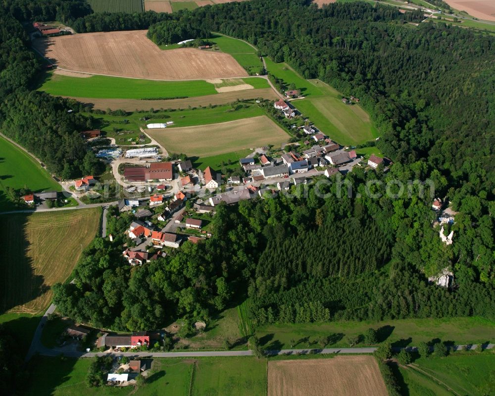 Aerial photograph Hornstein - Village - view on the edge of forested areas in Hornstein in the state Baden-Wuerttemberg, Germany