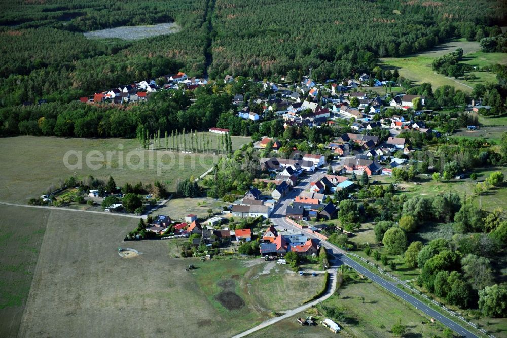 Aerial photograph Jüdenberg - Village - view on the edge of forested areas in Juedenberg in the state Saxony-Anhalt, Germany