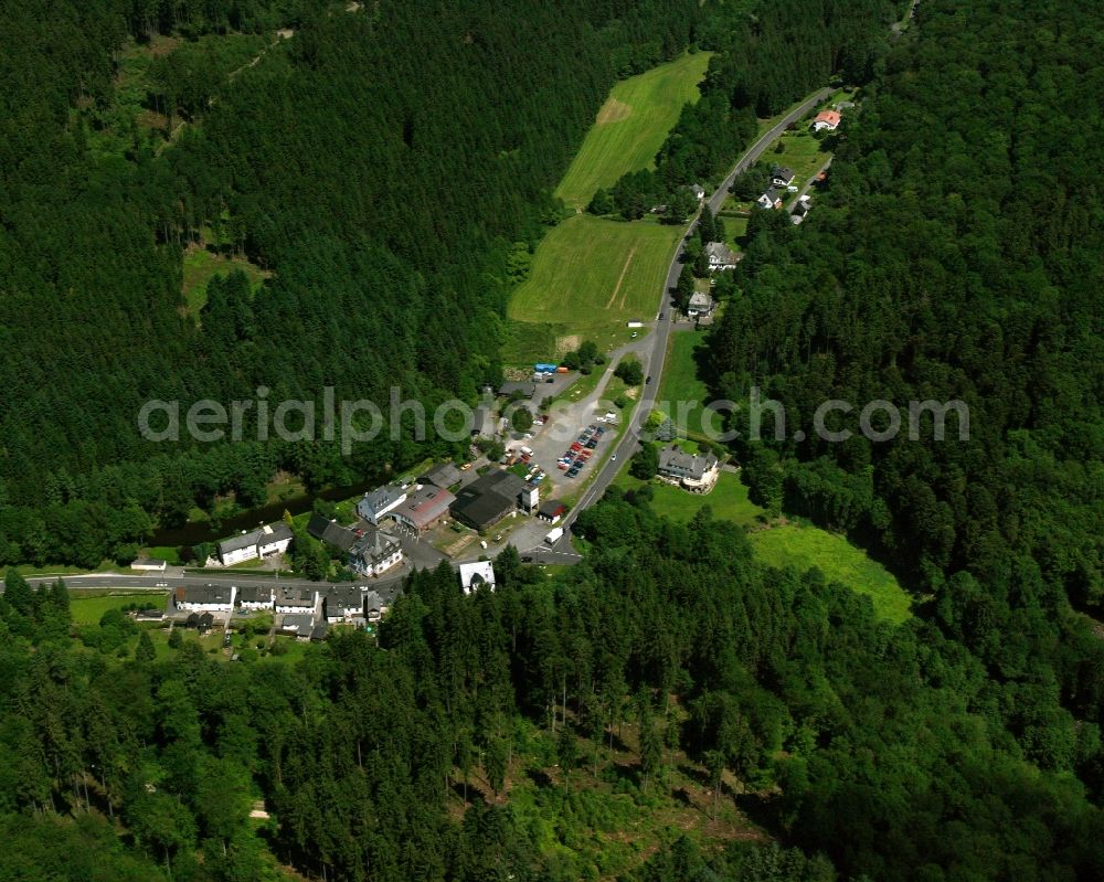 Katzenloch from above - Village - view on the edge of forested areas in Katzenloch in the state Rhineland-Palatinate, Germany