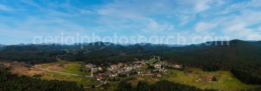 Aerial image Lauterschwan - Village - view on the edge of forested areas on street Ortsstrasse in Lauterschwan in the state Rhineland-Palatinate, Germany