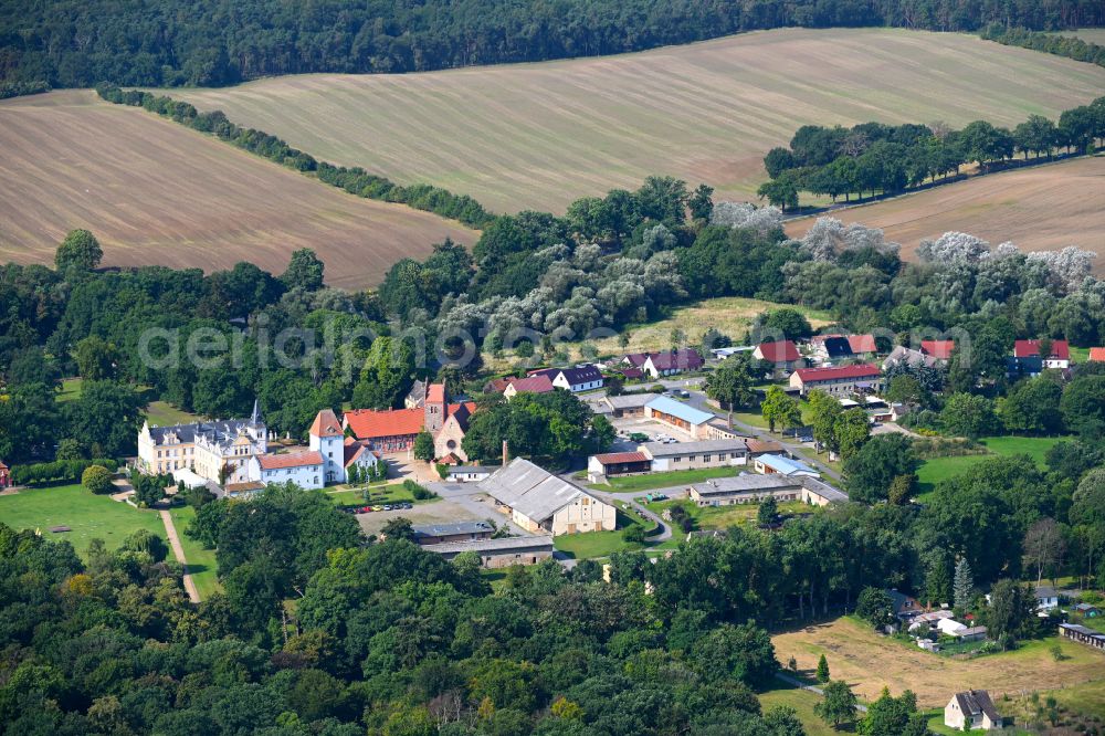 Liebenberg from above - Village - view on the edge of forested areas in Liebenberg Loewenberger Land in the state Brandenburg, Germany