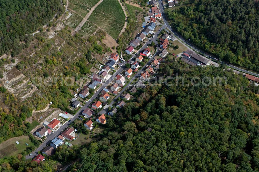 Mühlbach from above - Village - view on the edge of forested areas in Mühlbach in the state Bavaria, Germany