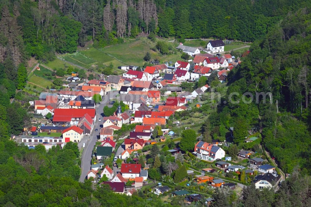 Aerial image Morungen - Village - view on the edge of forested areas in Morungen in the state Saxony-Anhalt, Germany
