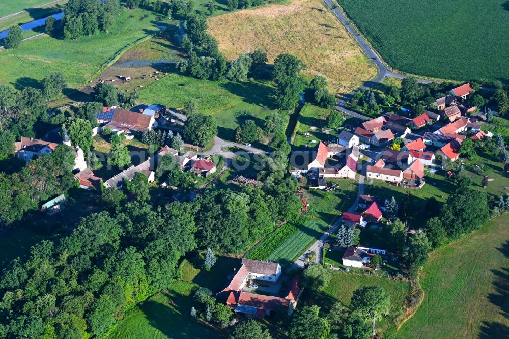 Aerial image Neudeck - Village - view on the edge of forested areas in Neudeck in the state Brandenburg, Germany
