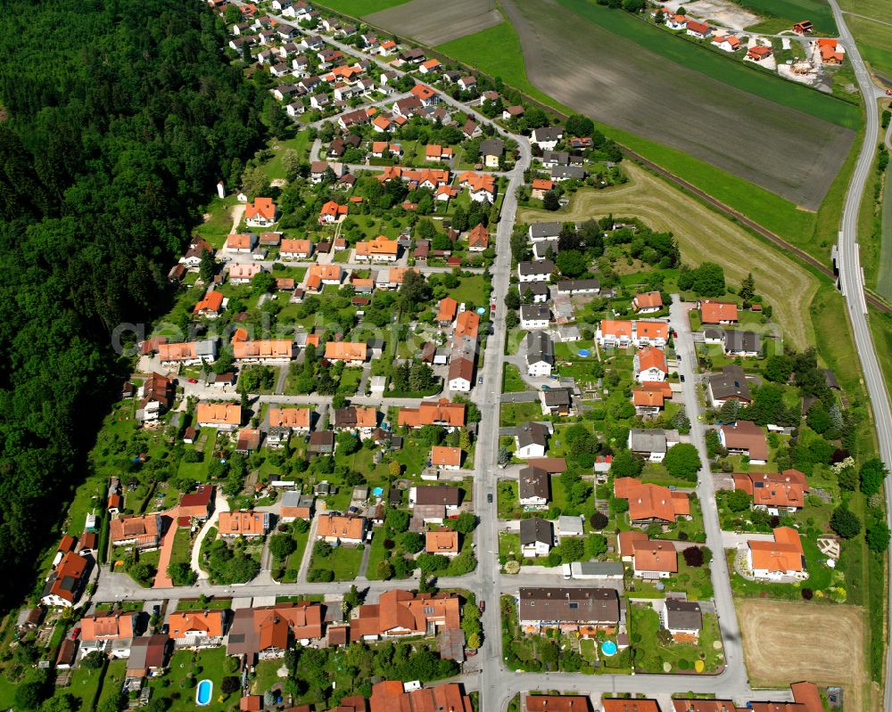 Aerial photograph Neue Heimat - Village - view on the edge of forested areas in Neue Heimat in the state Bavaria, Germany