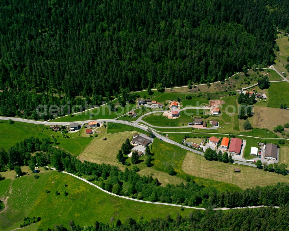 Aerial image Nonnenmiß - Village - view on the edge of forested areas in Nonnenmiß in the state Baden-Wuerttemberg, Germany