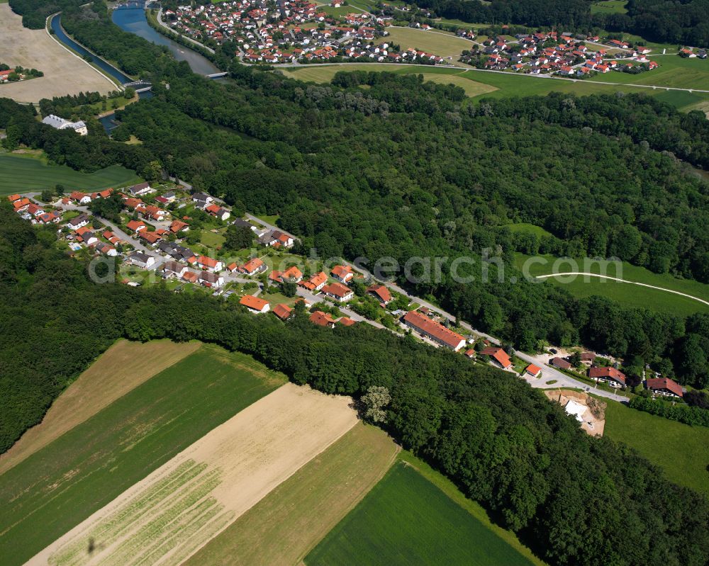 Aerial photograph Oberschroffen - Village - view on the edge of forested areas in Oberschroffen in the state Bavaria, Germany