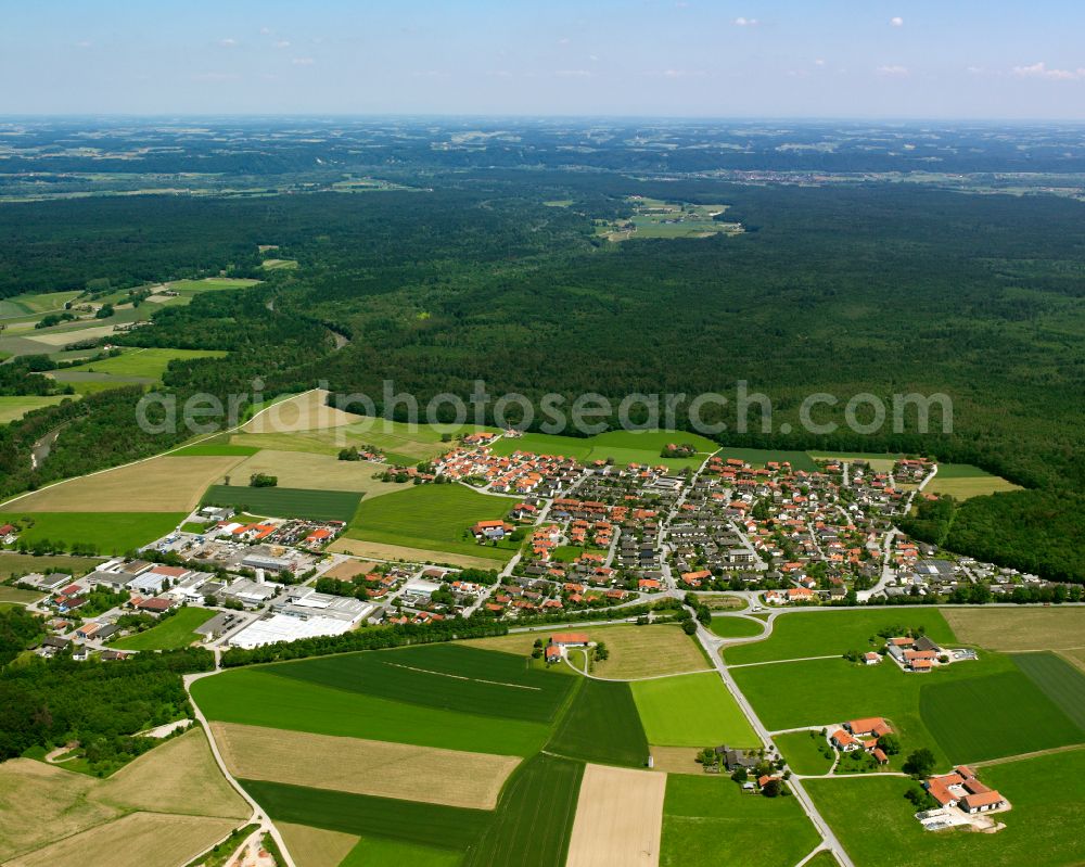 Aerial image Öd - Village - view on the edge of forested areas in Öd in the state Bavaria, Germany