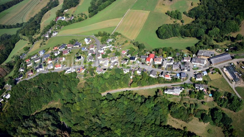 Aerial image Over - Village - view on the edge of forested areas in Over in the state Rhineland-Palatinate, Germany
