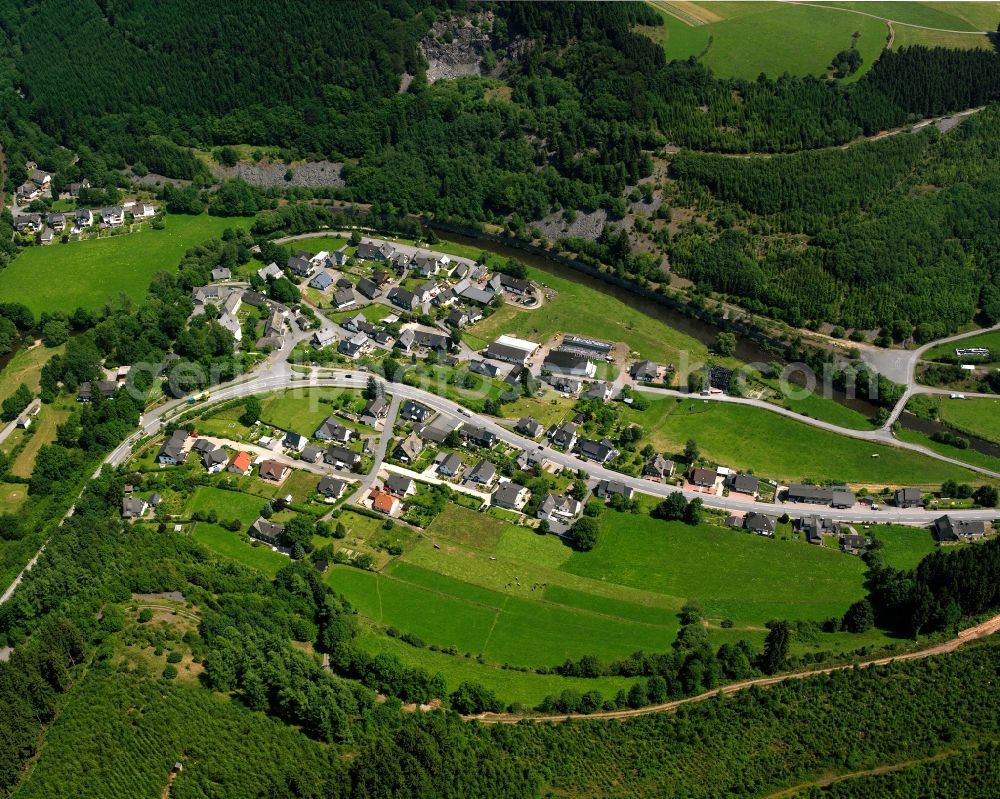 Raumland from above - Village - view on the edge of forested areas in Raumland in the state North Rhine-Westphalia, Germany