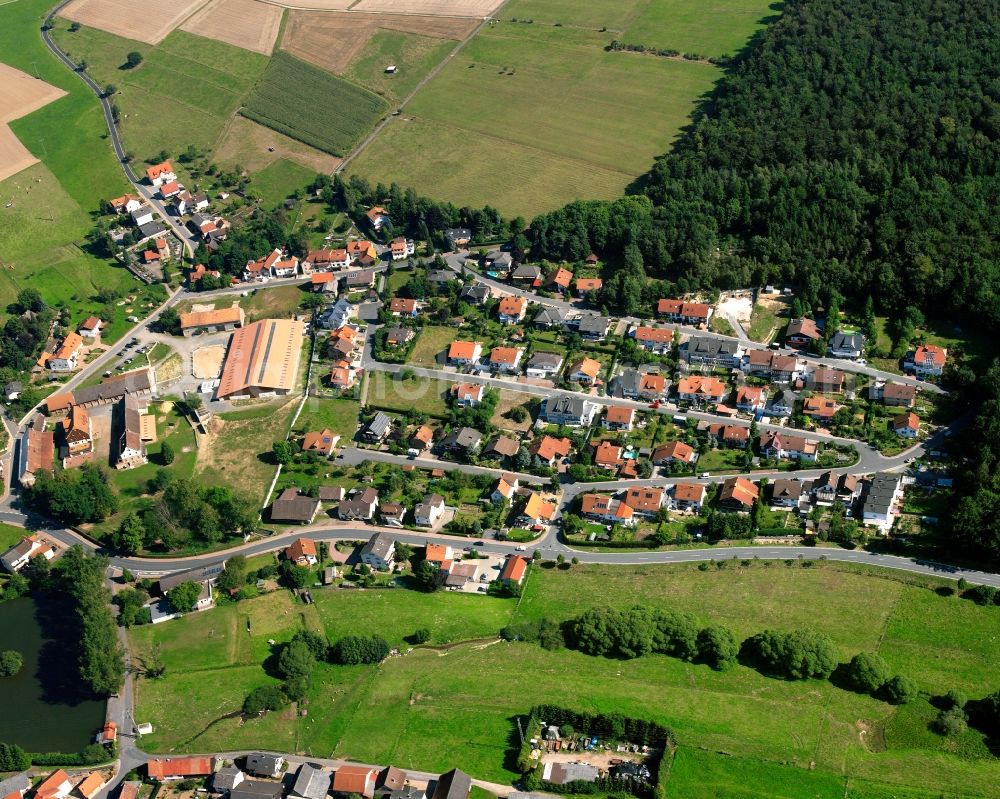 Aerial photograph Rehbach - Village - view on the edge of forested areas in Rehbach in the state Hesse, Germany