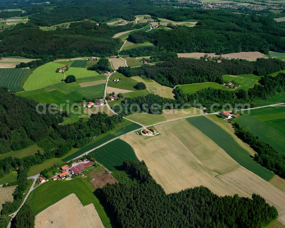Reichschmitt from above - Village - view on the edge of forested areas in Reichschmitt in the state Bavaria, Germany