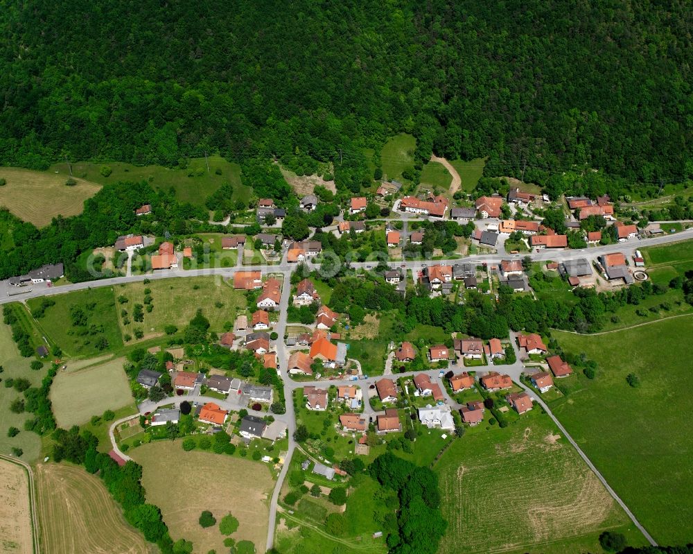 Aerial photograph Riedern am Sand - Village - view on the edge of forested areas in Riedern am Sand in the state Baden-Wuerttemberg, Germany