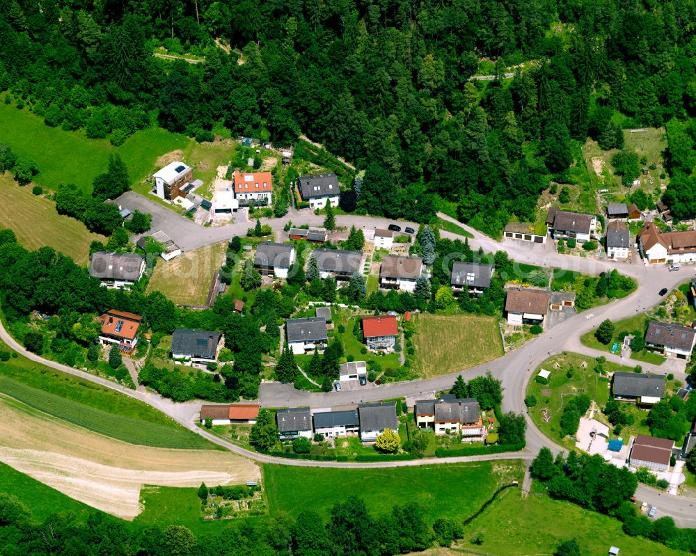 Aerial photograph Rottenburg am Neckar - Village - view on the edge of forested areas in Rottenburg am Neckar in the state Baden-Wuerttemberg, Germany
