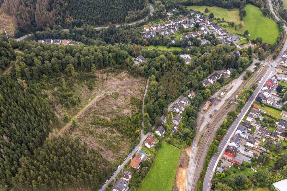 Aerial image Rummenohl - Village - view on the edge of forested areas in Rummenohl in the state North Rhine-Westphalia, Germany
