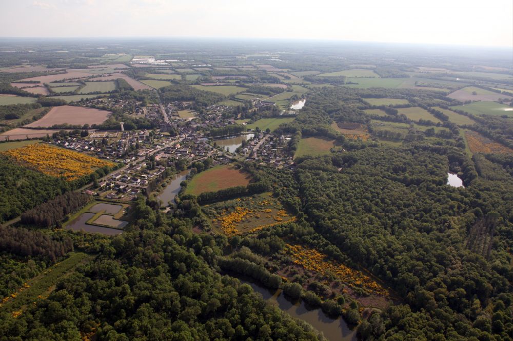 Aerial photograph Saint-Florent - Village - view on the edge of forested areas on street Rue de Rochefort in Saint-Florent in Centre-Val de Loire, France