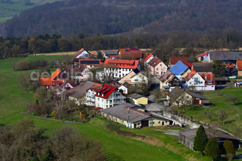 Schreckhof from above - Village - view on the edge of forested areas in Schreckhof in the state Baden-Wuerttemberg, Germany