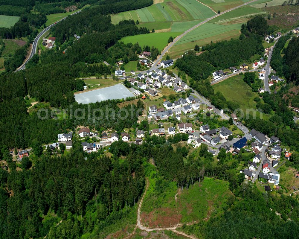 Schwarzenstein from the bird's eye view: Village - view on the edge of forested areas in Schwarzenstein in the state Bavaria, Germany