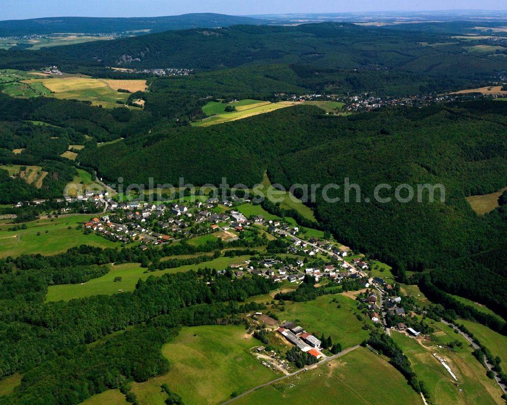 Aerial photograph Siesbach - Village - view on the edge of forested areas in Siesbach in the state Rhineland-Palatinate, Germany