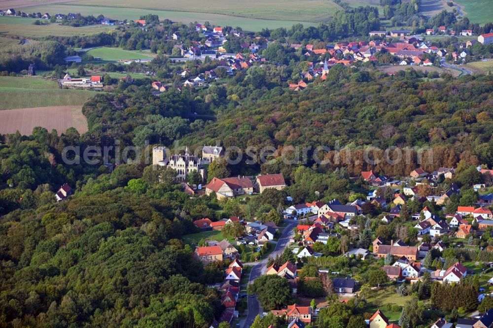 Aerial image Sommerschenburg - Village - view on the edge of forested areas in Sommerschenburg in the state Saxony-Anhalt, Germany