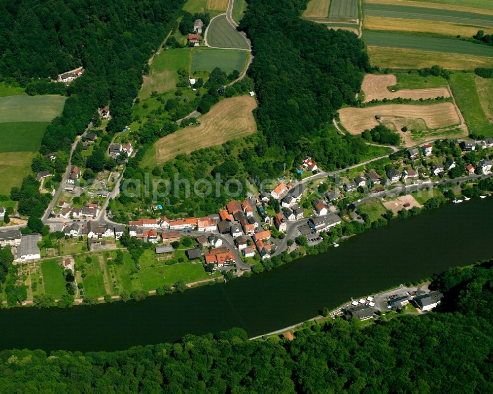 Spiekershausen from above - Village - view on the edge of forested areas in Spiekershausen in the state Lower Saxony, Germany