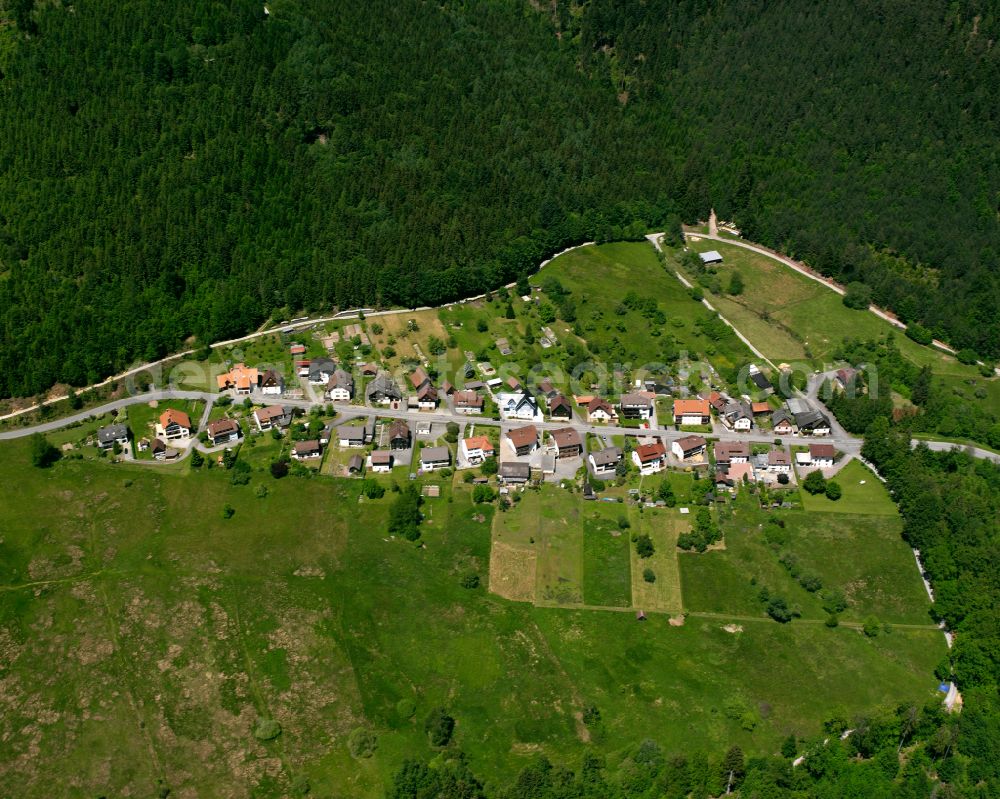 Sprollenhaus from the bird's eye view: Village - view on the edge of forested areas in Sprollenhaus in the state Baden-Wuerttemberg, Germany