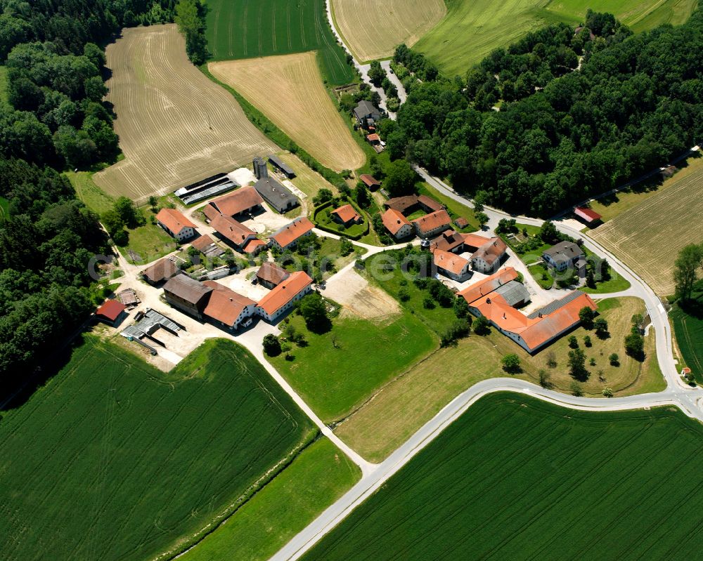 Unterschlottham from above - Village - view on the edge of forested areas in Unterschlottham in the state Bavaria, Germany