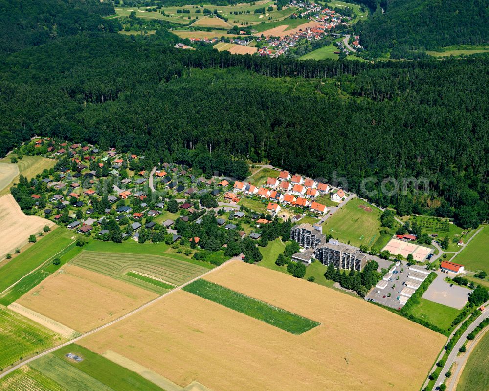 Aerial photograph Wachendorf - Village - view on the edge of forested areas in Wachendorf in the state Baden-Wuerttemberg, Germany